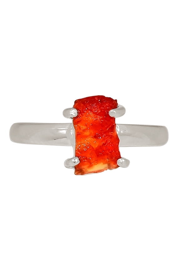 Natural Mexican Opal Rough 925 Sterling Silver Ring Jewelry s.7 ALLR-30660