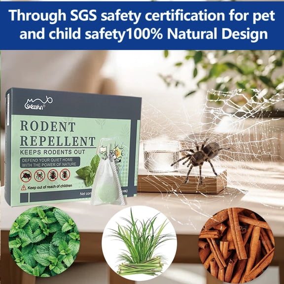 Natural Mice Repellent Moth Balls,10Pack Rodent Pest Control Deterrent, Keep Rats Squirrels Insects Away, Indoor Outdoor Home Use, Pet & Family Safe Non-Toxic