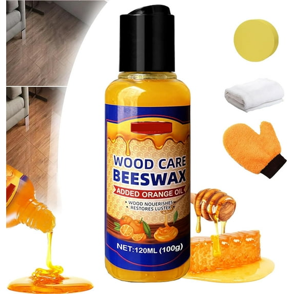 Natural Micro-Molecularized Beeswax, Beeswax Spray Furniture Polish, Bees Wax Polish and Cleaner for Wood Floors, Log Furniture, Woodcrafts, Leather Products (2PCS)