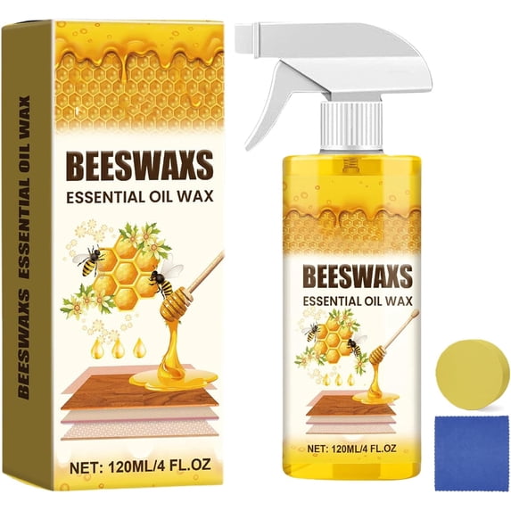 Natural Micro-Molecularized Beeswax Spray - Multi-Purpose Wood Polish & Cleaner for Furniture, Restores Shine & Removes Scratches (1 Pack )