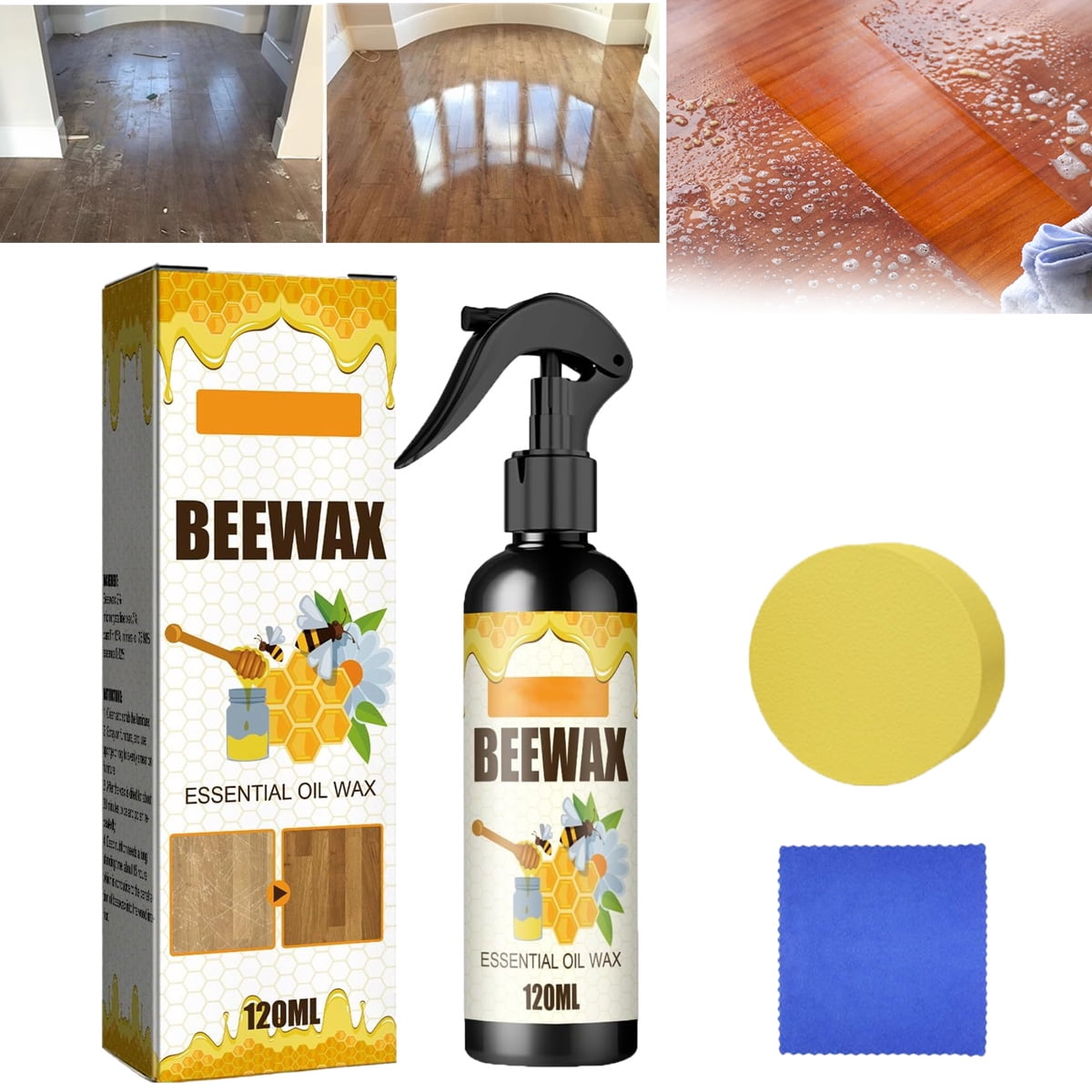  Mvsdiscv 1pc Natural Micro-Molecularized Beeswax Spray, Beeswax  Furniture Polish, Multipurpose Wood Floor Cleaner and Polish for Furniture,  Floor, Tables, Chairs, Cabinets 120ML : Health & Household