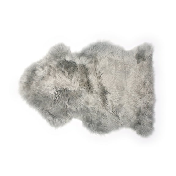 Natural Milan Sheepskin Single Rug | Silver | 2'x3'
