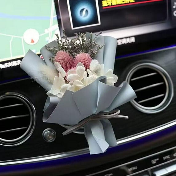 Natural Mini Bouquet Car Decor, Car #air# Freshener Vent Clip, Small Dried Flower Bouquet #air# Conditioning Outlet Perfume Clip Auto Diffuser, Car Aromatherapy #air# Outlet Clip Decoration H8M2