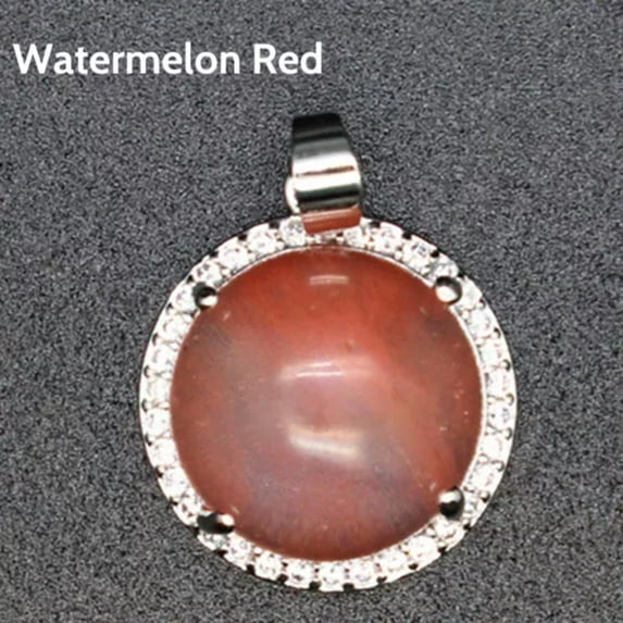 Natural Mini Round Crystal Pendant Stone Jewelry Necklace Quartz Healing Gifts