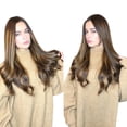 thumbnail image 1 of Natural Mix Colors Brown Gradient Long Curly Hair Synthetic Wig Women Full Wigs, 1 of 2