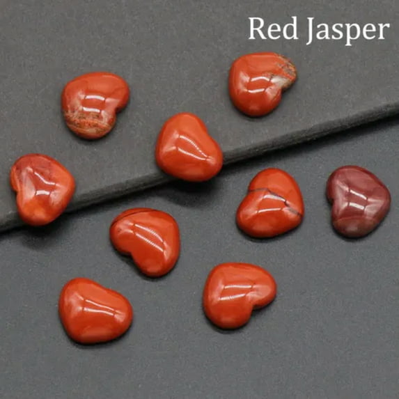 Natural Mixed Gemstone Heart Cabochon CAB Flatback Reiki Chakra Beads 15mm*18mm