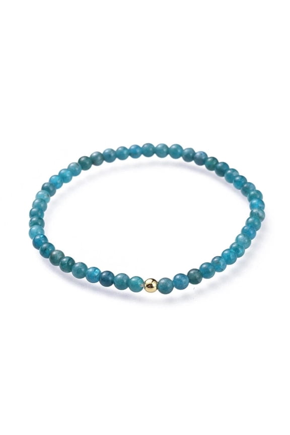 Natural Mixed Gemstone Stretch Bracelet Beads Round Gold Adjustable Stretch T51