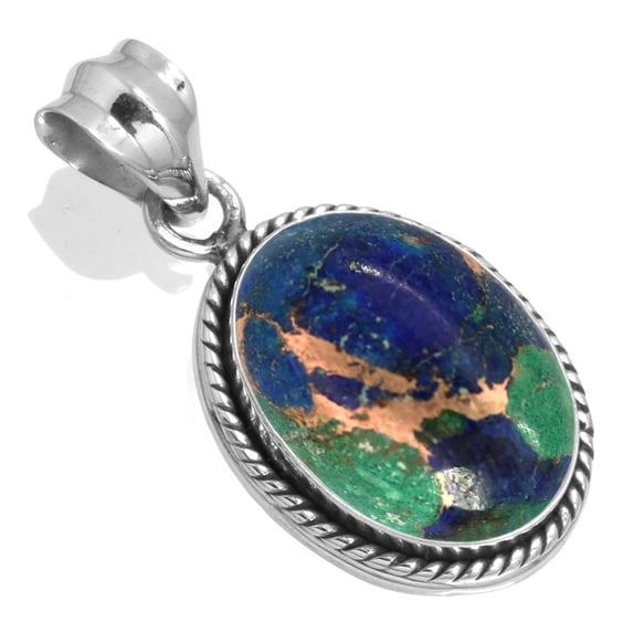 Natural Mohave Azurite Pendant 925 Sterling Silver Handmade Jewelry