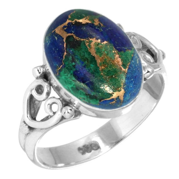 Natural Mohave Azurite Ring 925 Sterling Silver Handmade Jewelry