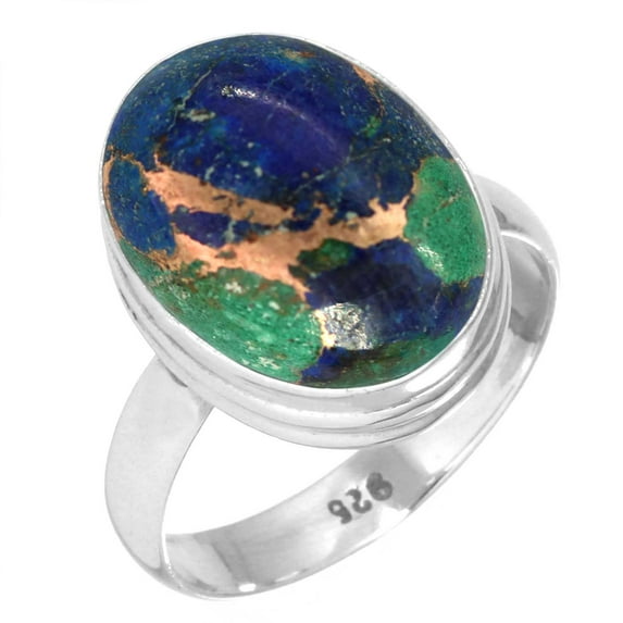 Natural Mohave Azurite Ring 925 Sterling Silver Handmade Jewelry