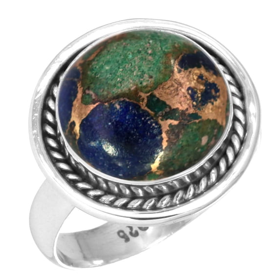 Natural Mohave Azurite Women Jewelry 925 Sterling Silver Ring