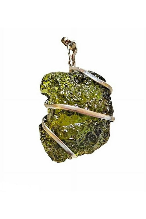 Natural Moldavite Pendant Wire wrapped Moldavite Stone Pendant for Men and Women