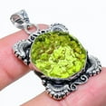 thumbnail image 1 of Natural Moldavite Quartz Gemstone 925 Sterling Silver Gift Pendant 1.69", 1 of 2
