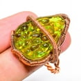 thumbnail image 1 of Natural Moldavite Quartz Gemstone Copper Wire Wrap Gift Ring Size 10.5, 1 of 1