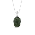 thumbnail image 1 of Natural Moldavite Rough Shape Pendant Necklace in Sterling Silver for Women with 18" Adj. Chain, Special Birthstone Jewelry for Her Birthday, Wedding Anniversary, Christmas, Mothers Day, 1 of 1