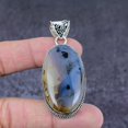 thumbnail image 1 of Natural Montana Agate Gemstone Handmade 925 Sterling Silver Pendant 2.40", 1 of 2