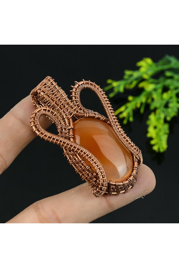 Natural Montana Agate Gemstone Handmade Copper Wire Wrap Gift Pendant 2