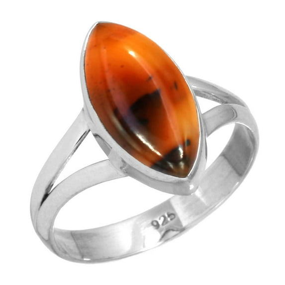 Natural Montana Agate Ring 925 Sterling Silver Handmade Jewelry
