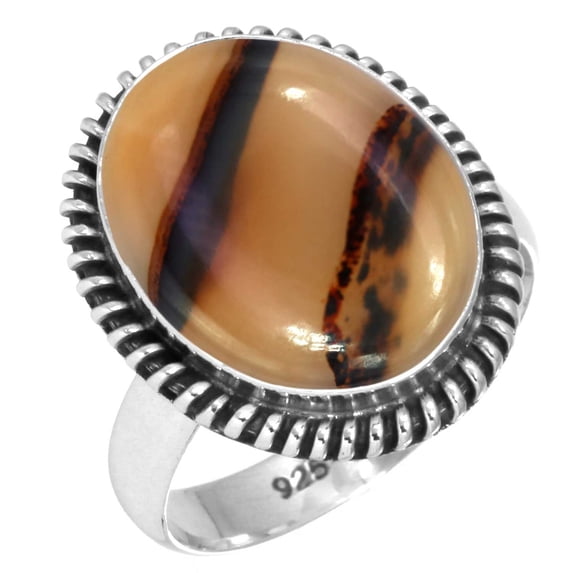 Natural Montana Agate Ring 925 Sterling Silver Handmade Jewelry