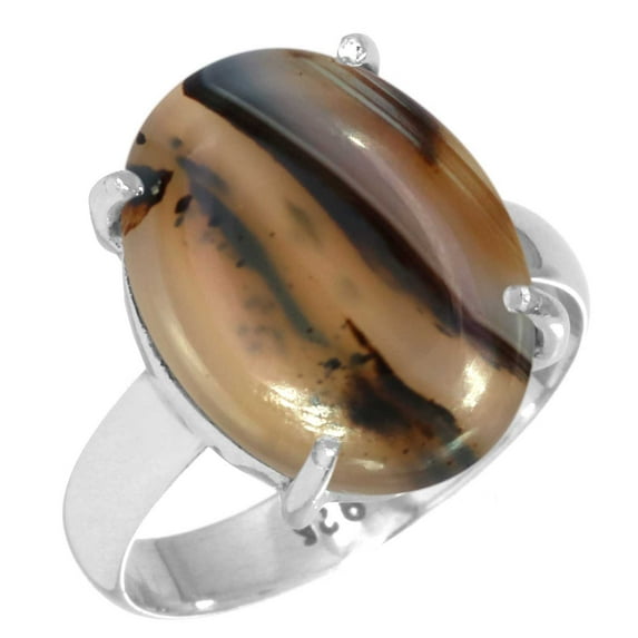 Natural Montana Agate Ring 925 Sterling Silver Handmade Jewelry