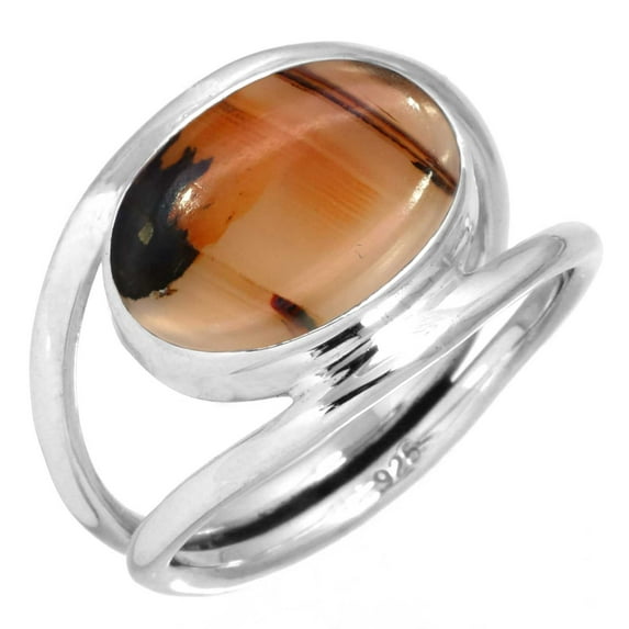 Natural Montana Agate Ring 925 Sterling Silver Handmade Jewelry