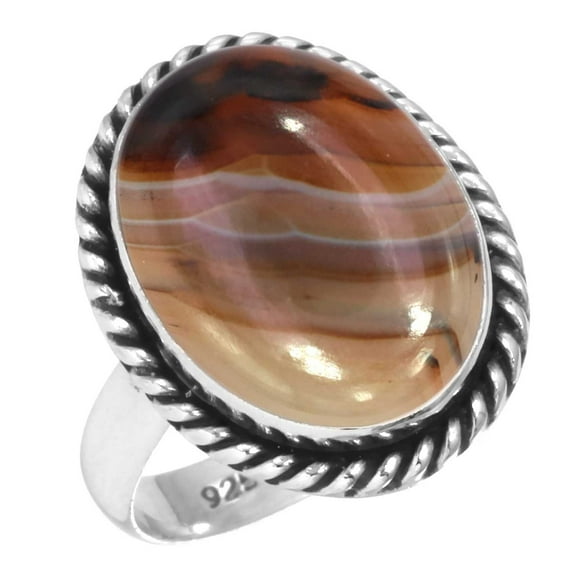 Natural Montana Agate Women Jewelry 925 Sterling Silver Ring