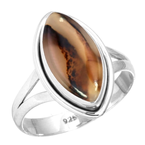 Natural Montana Agate Women Jewelry 925 Sterling Silver Ring