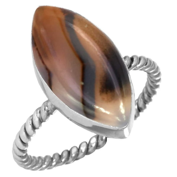 Natural Montana Agate Women Jewelry 925 Sterling Silver Ring