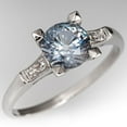 thumbnail image 1 of Natural Montana Sapphire Engagement Ring 925 Sterling Silver Ring Moissanite Accented Wedding Ring September Birthstone Ring, 1 of 5
