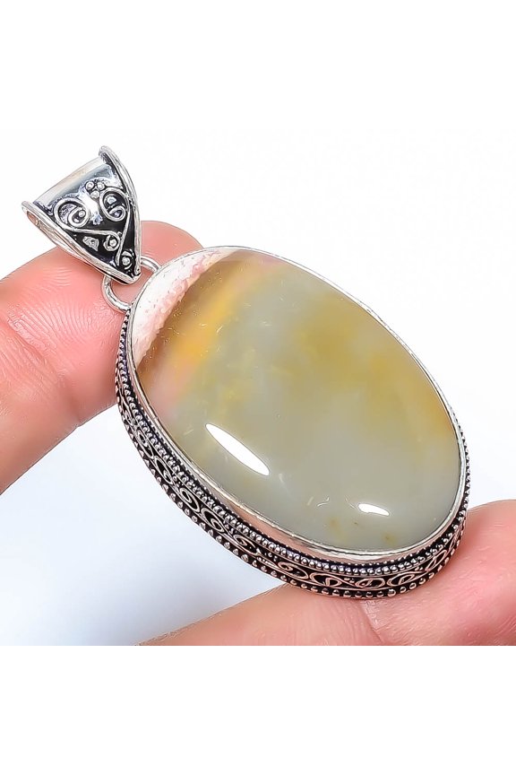 Natural Mookaite - Australia 925 Sterling Silver Fine Art Pendant 2.34", Mookaite Pendant, Gemstone Pendant