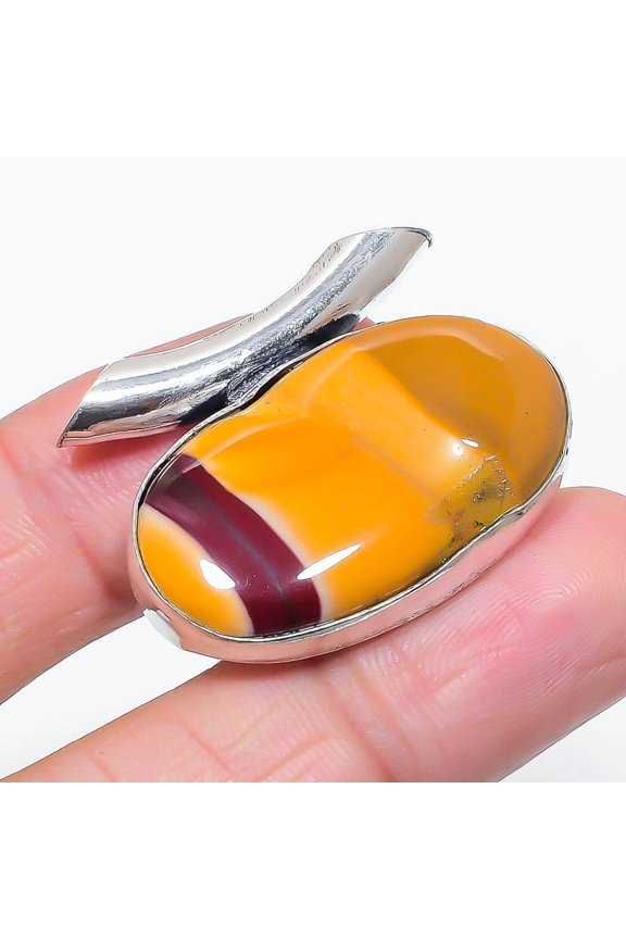 Natural Mookaite Gemstone 925 Sterling Silver Jewelry Pendant 1.14"