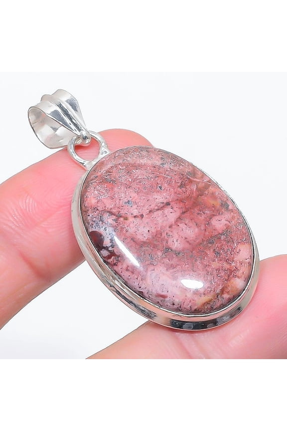 Natural Mookaite Gemstone 925 Sterling Silver Jewelry Pendant 1.97"