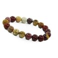 thumbnail image 1 of Natural Mookaite Jasper 10mm Round Shape Smooth Cut Beads Stretchable Bracelet for Men & Women., 1 of 2