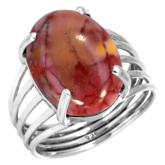 Natural Mookaite Ring 925 Sterling Silver Handmade Jewelry