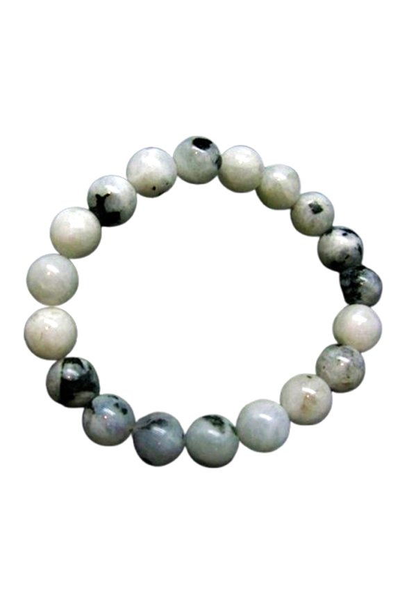 Natural Moonstone 10mm Round Shape Smooth Cut Beads Stretchable Bracelet For Men & Women. Unisex Bracelet