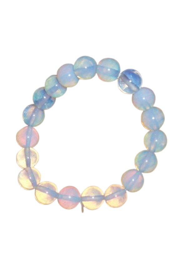 Natural Moonstone 10mm Round Shape Smooth Cut Beads Stretchable Bracelet For Men & Women. Unisex Bracelet
