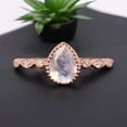 thumbnail image 1 of Natural Moonstone Promise Ring Diamond Antique Women Jewelry Rose Gold Channel Set Ring Anniversary Gift For Wife, 1 of 4