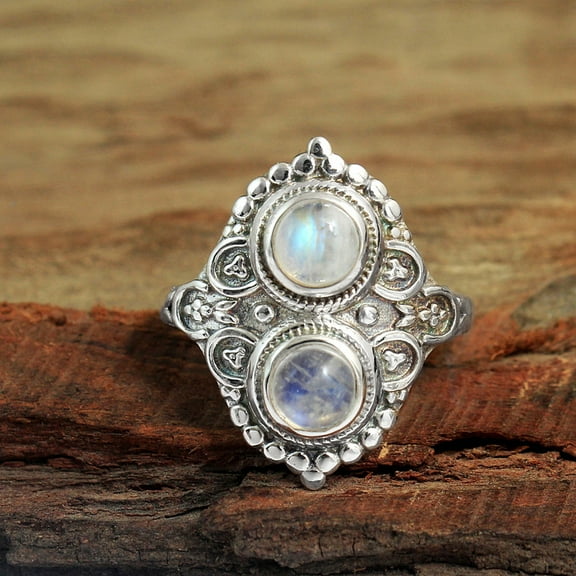 Natural Moonstone Ring, Handmade Ring, Silver Jewelry, Birthstone Jewelry, 925 Sterling Silver, Statement Ring