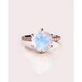 thumbnail image 1 of Natural Moonstone ring, Round cut ring, 925 Sterling Silver Ring, Rose Gold ring, Wedding Ring, Ring for gift, handmade ring, 1 of 4