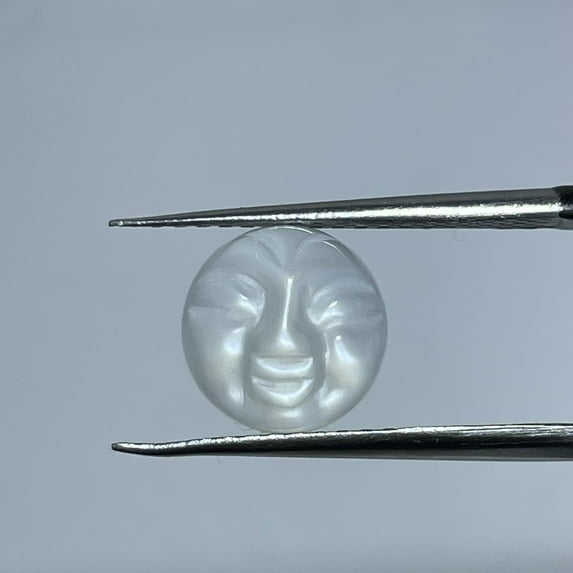 Natural Moonstone with face 10mm Round 3.50ct each single and matching pair