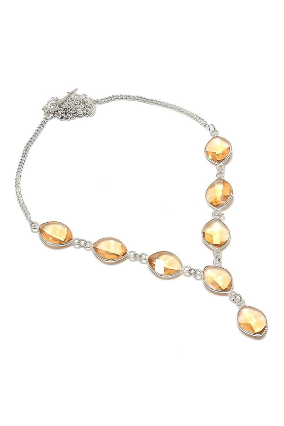 Natural Morganite Gemstone 925 Sterling Silver Jewelry Necklace 18"