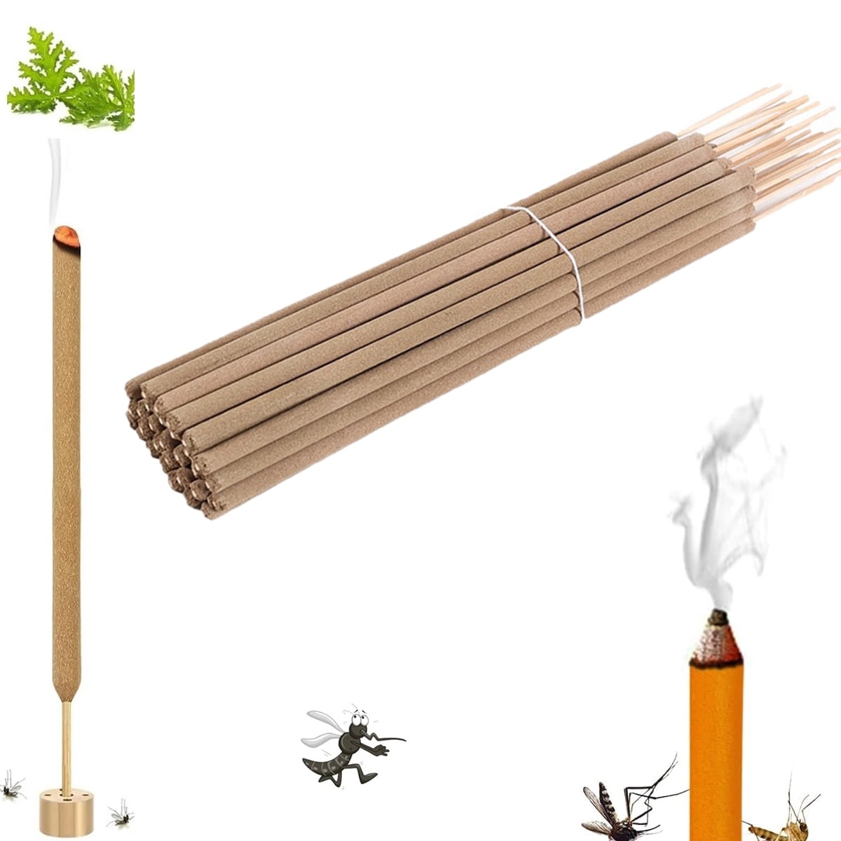 Natural Mosquito Repellent Incense Sticks Yahome 20 Count Citronella Sticks Thick Citronella DEET Free Insect Repellent for Safety on Patio Camping Outdoor Yard