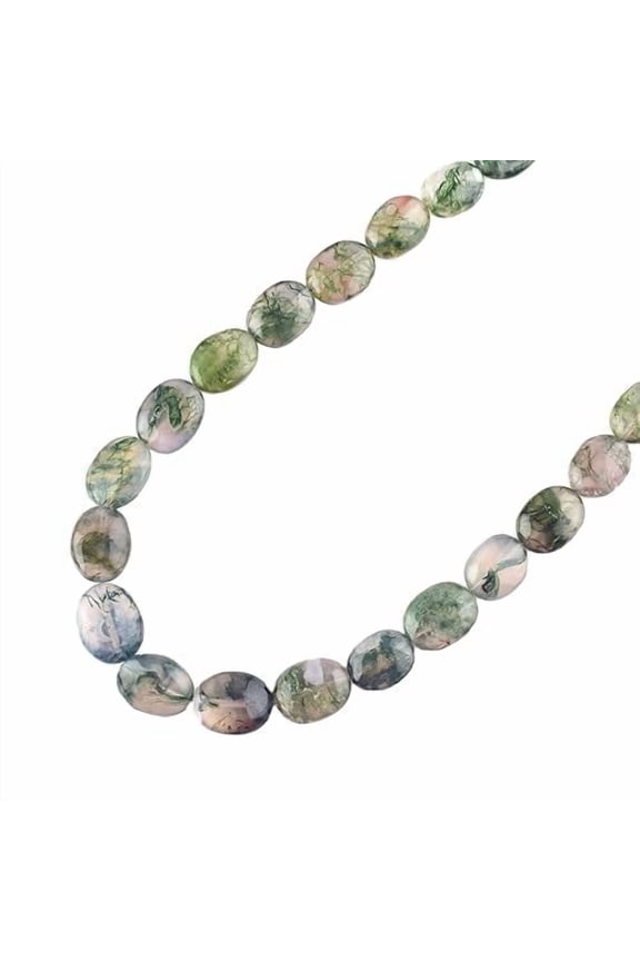 Natural Moss Agate Crystals Pendant Necklace, Faceted Nuggets Beads Gemstone, Energy Healing Crystals, Birthday, Gift for Women, Gemstone Jewelry 18 inch AAA+ Quality