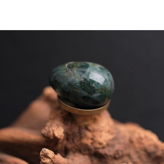 Natural Moss Agate Egg Figurines Statues for Home Office Desktop Decoration 30x20mm