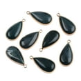thumbnail image 1 of Natural Moss Agate Pendants with Brass Findings teardrop Golden 33x16~16.5x6mm Hole: 2mm, 1 of 4