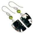 thumbnail image 1 of Natural Moss Agate & Peridot 925 Sterling Silver Earrings Jewelry ALLE-17427, 1 of 1
