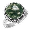 thumbnail image 1 of Natural Moss Agate Ring 925 Sterling Silver Handmade Jewelry, 1 of 6