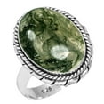 thumbnail image 1 of Natural Moss Agate Ring 925 Sterling Silver Handmade Jewelry, 1 of 6