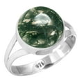 thumbnail image 1 of Natural Moss Agate Ring 925 Sterling Silver Handmade Jewelry, 1 of 6