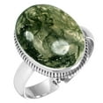 thumbnail image 1 of Natural Moss Agate Ring 925 Sterling Silver Handmade Jewelry, 1 of 6